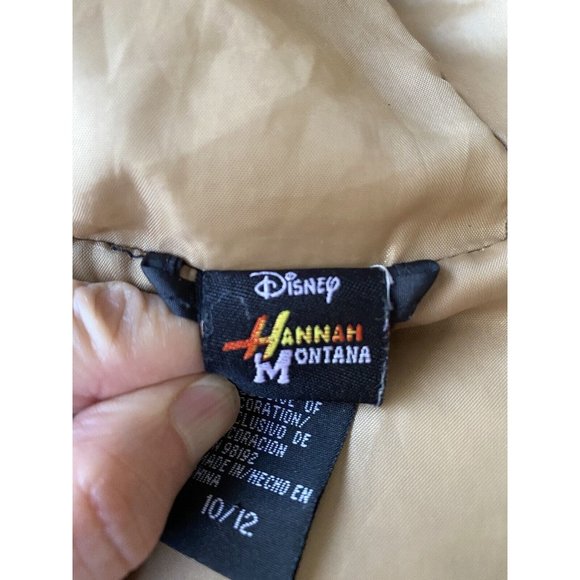 Disney Hannah Montana Girls Full Zip Jacket 10/12 Black Embroidered Hood Vintage - Picture 15 of 16